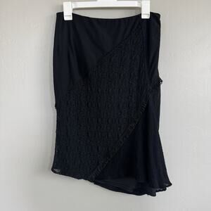 Cynthia Steefe Pencil Wool Blend Woman’s Skirt Size 6 Black Lace Knit USA